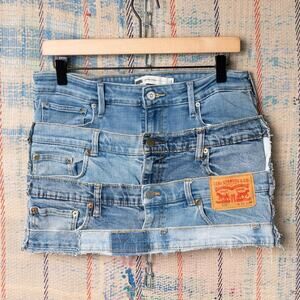 Custom upcycled patchwork skirt